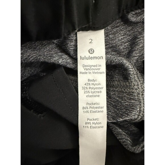 Lululemon On The Fly Pant 28" Heathered Black Gray Full-On® Luxtreme. Sz 2 - Picture 9 of 13